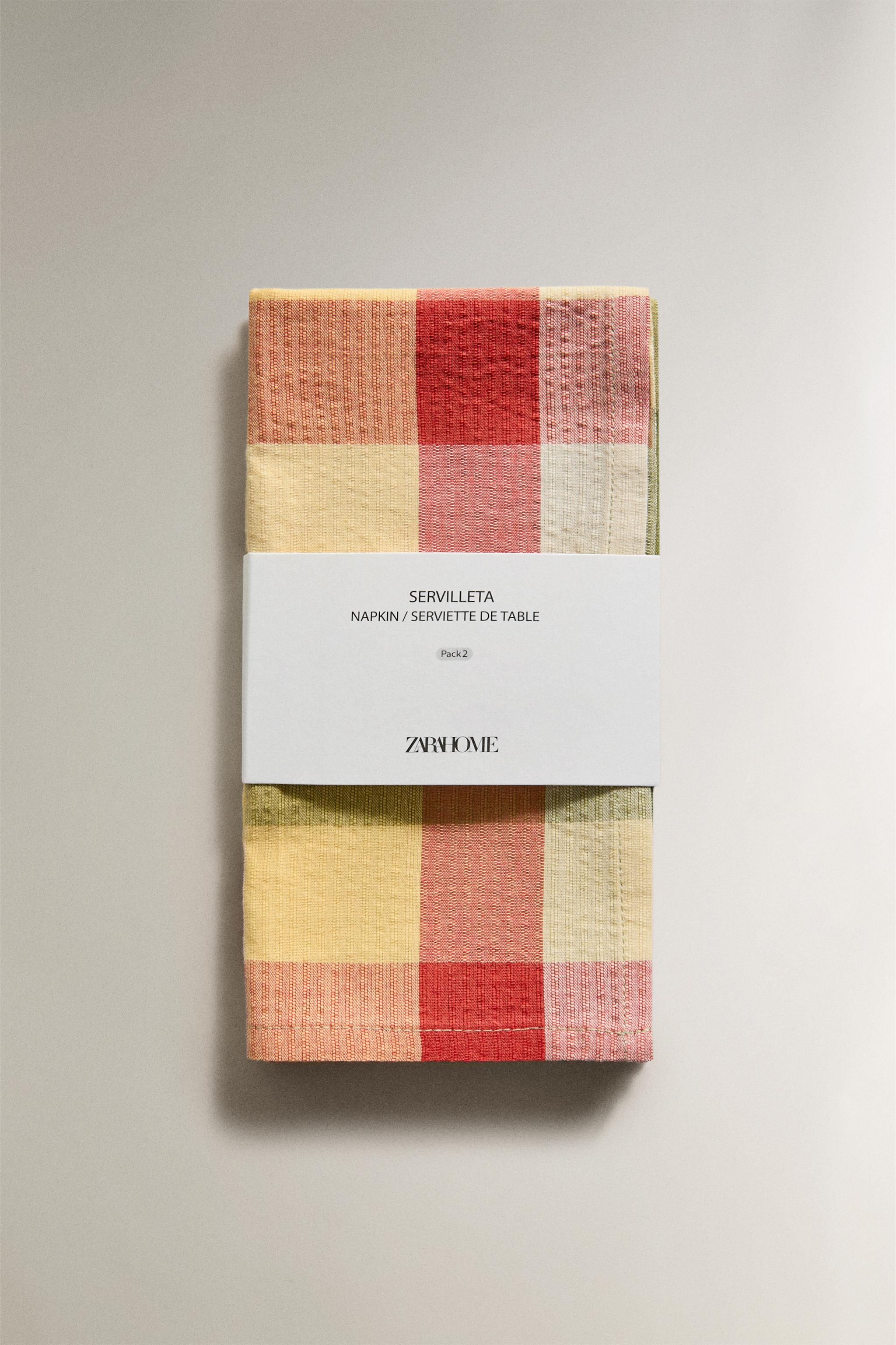 PACK OF CHECK COTTON NAPKINS (PACK OF 2)